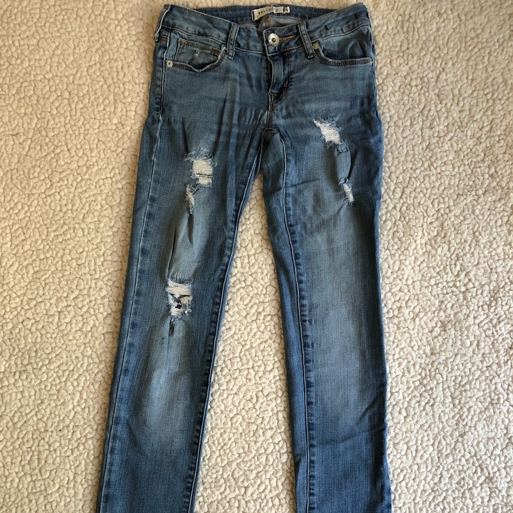 Bullhead Black Ripped Light-wash Skinny Jeans